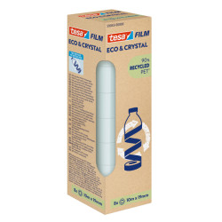 Nastro adesivo Crystal recycled - 19 mm x 10 m - PET - trasparente - Tesa - torre 8 pezzi