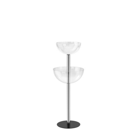 Espositore da terra con 2 semisfere contenitori - Ø 50 cm / Ø 40 cm - altezza 116 cm - Tecnostyl