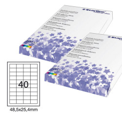Etichette adesive - in carta - permanenti - 48,5 x 25,4 mm - 40 et/fg - 100 fogli - bianco - Starline