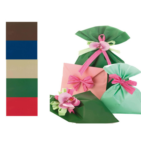 Busta regalo Mat Pearly A - 40 x 65 cm - 40 micron - PPL - assortimento 5 colori classici - PNP - conf. 50 pezzi