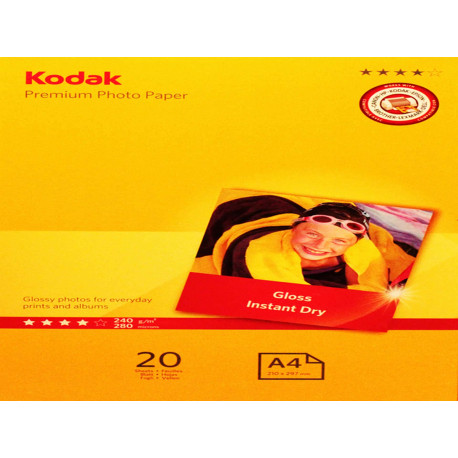Kodak - Carta Fotografica Ultra Premium Gloss - A4 - 240 gr - 20 fogli - 5740-093