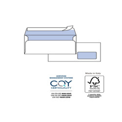 Busta Silver90 Strip Laser FSC - con finestra - internografata - 11 x 23 cm - 90 gr - bianco - Pigna Envelopes - conf. 500 pezz