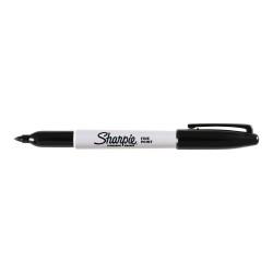 Sharpie - Marcatore - permanente - nero - inchiostro base acqua - 0.9 mm - fine (pacchetto di 12)
