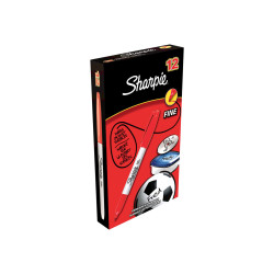 Sharpie - Marcatore - permanente - rosso - inchiostro base acqua - 0.9 mm - fine (pacchetto di 12)
