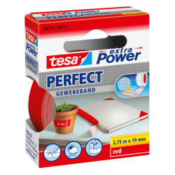 Nastro adesivo telato XP Perfect - 19 mm x 2,7 m - tela plastificata - rosso - Tesa
