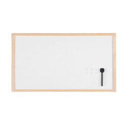 Lavagna bianca magnetica - 45 x 60 cm - cornice legno - bianco - Starline