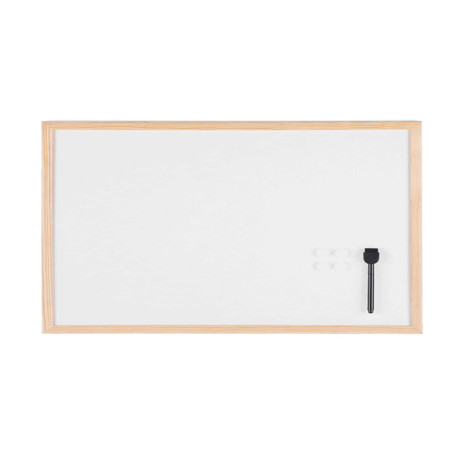 Lavagna bianca magnetica - 45 x 60 cm - cornice legno - bianco - Starline