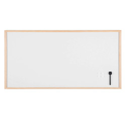 Lavagna bianca magnetica - 60 x 90 cm - cornice legno - bianco - Starline