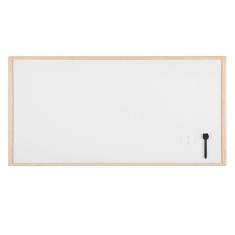 Lavagna bianca magnetica - 60 x 90 cm - cornice legno - bianco - Starline