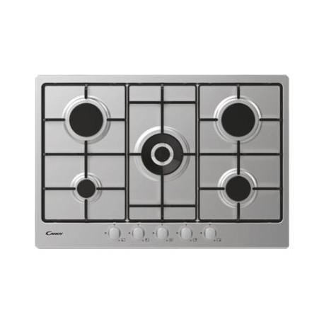 Candy Timeless CDOY7W4X - Piano cottura a gas - 5 piastre - Nicchia - larghezza: 56 cm - prof. 48 cm - acciao inox - acciaio in