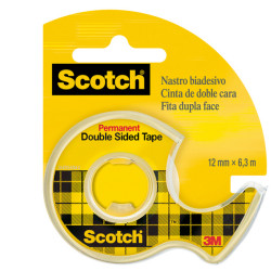 Nastro biadesivo in chiocciola 665 - 12 mm x 6,3 m - acrilico - trasparente - Scotch