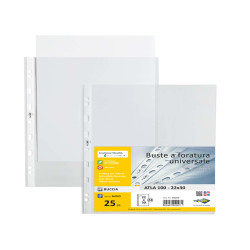 Buste forate Atla - medium - buccia - 22 x 30 cm - trasparente - Sei Rota - conf. 25 pezzi