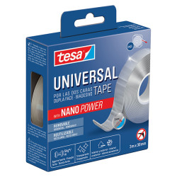 Nastro biadesivo Nano Power - 30 mm x 3 m - acrilico - trasparente - Tesa