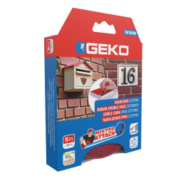 Nastro biadesivo OUTDOOR Mister Attach - 19 mm x 5 m - LDPE/acrilico - grigio/rosso - Geko