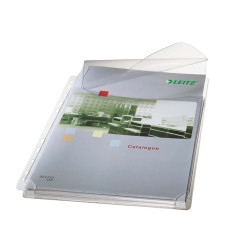 Buste forate alta capacità con lembo - 22 x 30 cm - PVC- trasparente - Leitz - conf. 5 pezzi