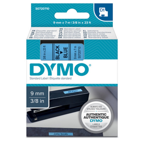 Nastro D1 standard 409160 - 9 mm x 7 mt - PL - nero/blu - Dymo
