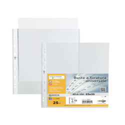Buste forate Atla - pesante - buccia - 23 x 33 cm - trasparente - Sei Rota - conf. 25 pezzi