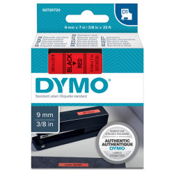 Nastro D1 standard 409170 - 9 mm x 7 mt - PL - nero/rosso - Dymo