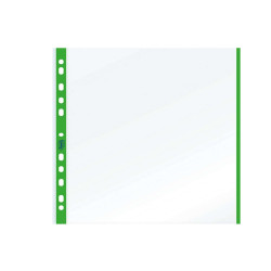 Buste forate con banda colorata - Linear - buccia - 21 x 29,7 cm - verde - Favorit - conf. 10 pezzi
