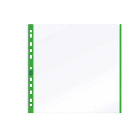 Buste forate con banda colorata - Linear - buccia - 21 x 29,7 cm - verde - Favorit - conf. 10 pezzi