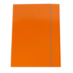 Cartellina con elastico - cartone plastificato - 3 lembi - 25x34 cm - arancio - Queen - Starline