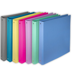 Raccoglitore KingBright - 22 x 30 cm - 4 anelli a R 30 mm - rivestito in PP - colori assortiti - Starline