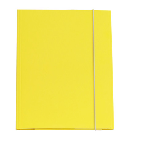 Cartella 3 lembi con elastico Queen - A4 - dorso variabile - cartone plastificato - giallo - Starline