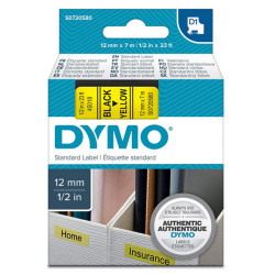 Nastro D1 standard 450180 - 12 mm x 7 mt - PL - nero/giallo - Dymo