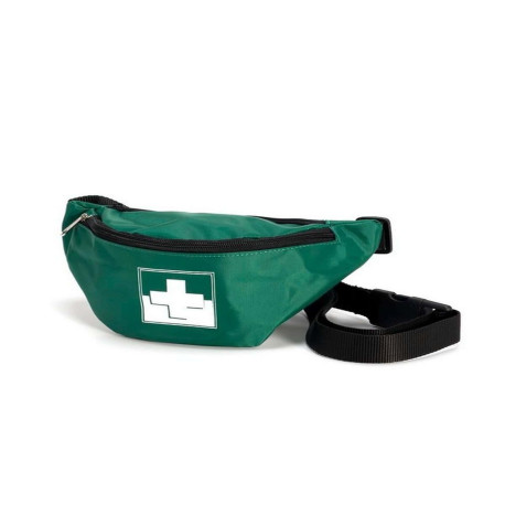 Marsupio Pronto Soccorso Vuoto in nylon colore Verde con chiusura a scatto e zip centrale