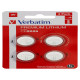 Micropile CR2025 - 3V - a pastiglia - litio - Verbatim - blister 4 pezzi