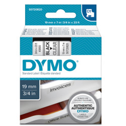 Nastro D1 standard 458000 - 19 mm x 7 mt - PL - nero/trasparente - Dymo