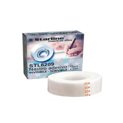 Nastro adesivo scrivibile - 19 mm x 33 m -PP - trasparente - Starline