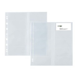 Buste forate Atla Card - porta biglietti da visita - 20 spazi - PPL - 21 x 29,7 cm - trasparente - Sei Rota - conf. 10 pezzi