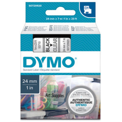 Nastro D1 standard 537100 - 24 mm x 7 mt - PL - nero/trasparente - Dymo