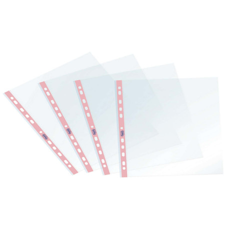 Buste forate Pastel - c/ banda - liscia - 22 x 30 cm - rosa - Favorit - conf. 25 pezzi