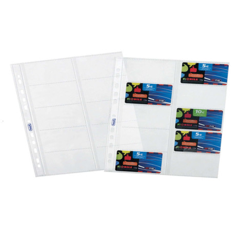 Buste forate porta cards - PPL - 10 tasche - 21,5 x 29,7 cm - trasparente - Favorit - conf. 10 pezzi