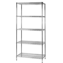 Kit scaffale Archimede - 5 ripiani - 60 x 90 x 200 cm - acciaio cromato - Serena Group