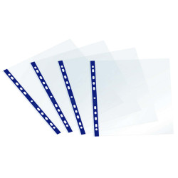 Buste forate Sprint - c/ banda - liscia - 22 x 30 cm - blu - Favorit - conf. 25 pezzi