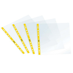 Buste forate Sprint - c/ banda - liscia - 22 x 30 cm - giallo - Favorit - conf. 25 pezzi