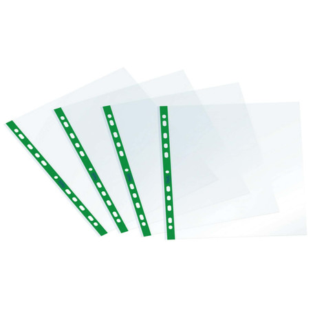 Buste forate Sprint - c/ banda - liscia - 22 x 30 cm - verde - Favorit - conf. 25 pezzi