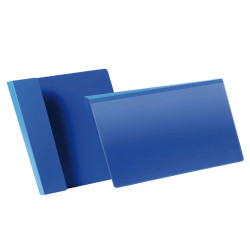 Buste identificative - con aletta pieghevole - A4 orizzontale - blu - Durable - conf. 50 pezzi