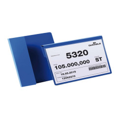 Buste identificative - con aletta pieghevole - A5 orizzontale - blu - Durable - conf. 50 pezzi