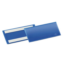 Buste identificative - con bande adesive - 150 x 67 mm - blu - Durable - conf. 50 pezzi