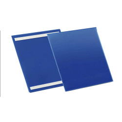 Buste identificative - con bande adesive - A4 verticale - blu - Durable - conf. 50 pezzi
