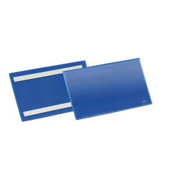Buste identificative - con bande adesive - A5 orizzontale - blu - Durable - conf. 50 pezzi