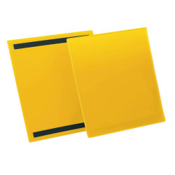 Buste identificative - con bande magnetiche - A4 verticale - giallo - Durable - conf.50 pezzi