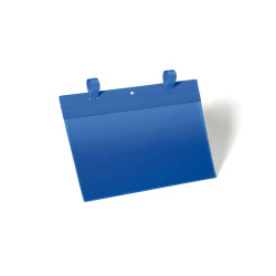 Buste identificative - con fascette di aggancio - A4 orizzontale - blu - Durable - conf. 50 pezzi