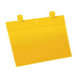 Buste identificative - con fascette di aggancio - A4 orizzontale - giallo - Durable - conf. 50 pezzi