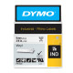 Nastro Rhino 18443 - 9 mm x 5,5 mt - vinile - permanente - nero/bianco - Dymo