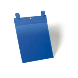 Buste identificative - con fascette di aggancio - A4 verticale - blu - Durable - conf. 50 pezzi